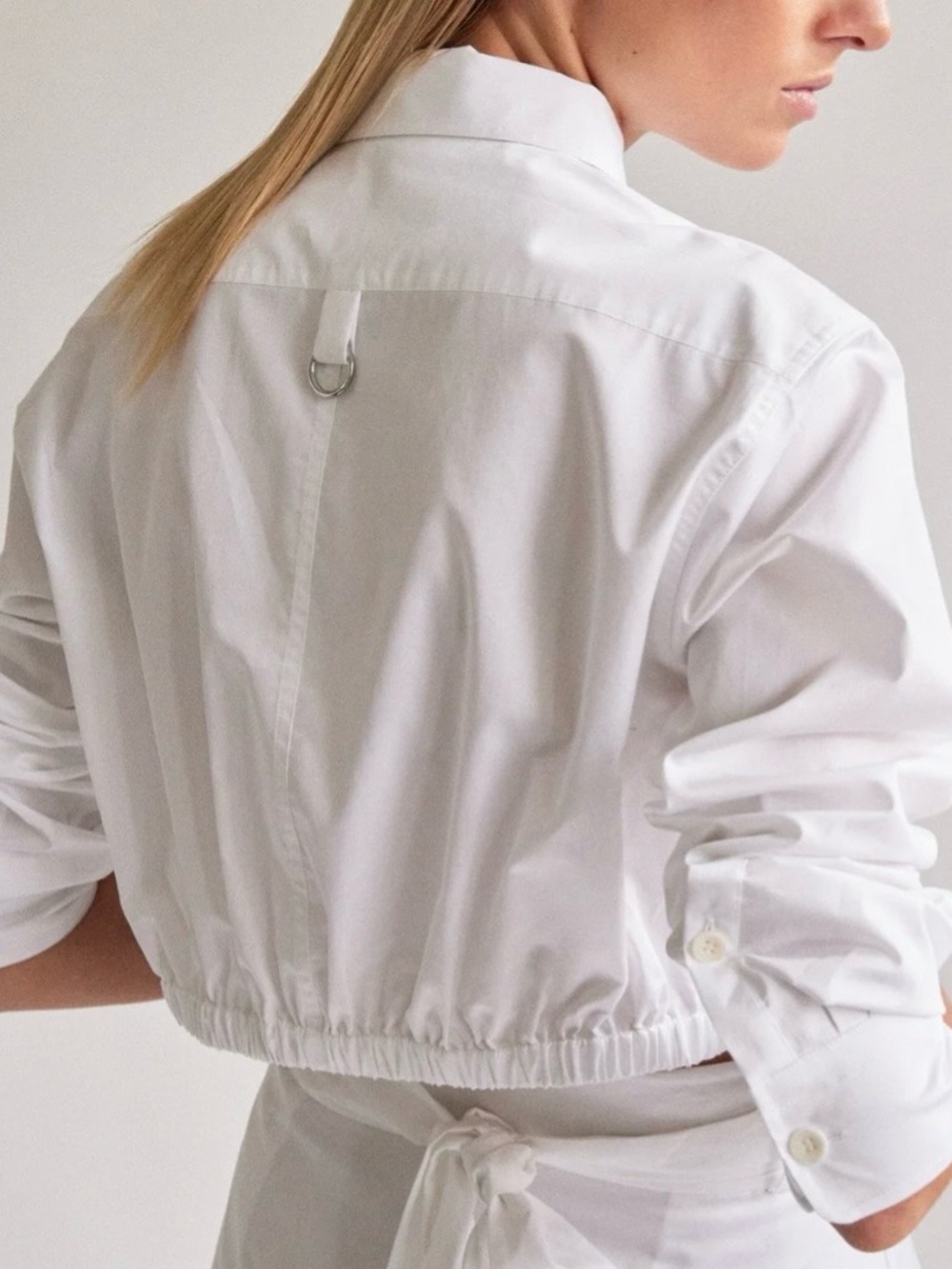 Tibi Eco Poplin Cropped Shirt - Picture 2 of 8